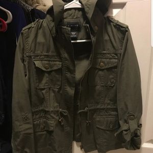 Olive green military jacket